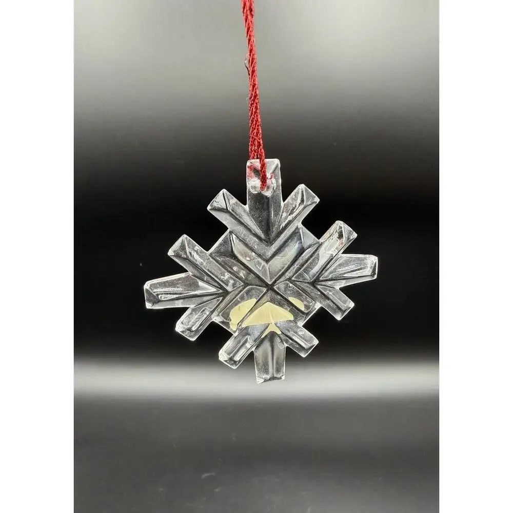 Gorham Crystal Christmas Ornaments Lot Of 6 Tree Angel Snowflake Snowman Germany